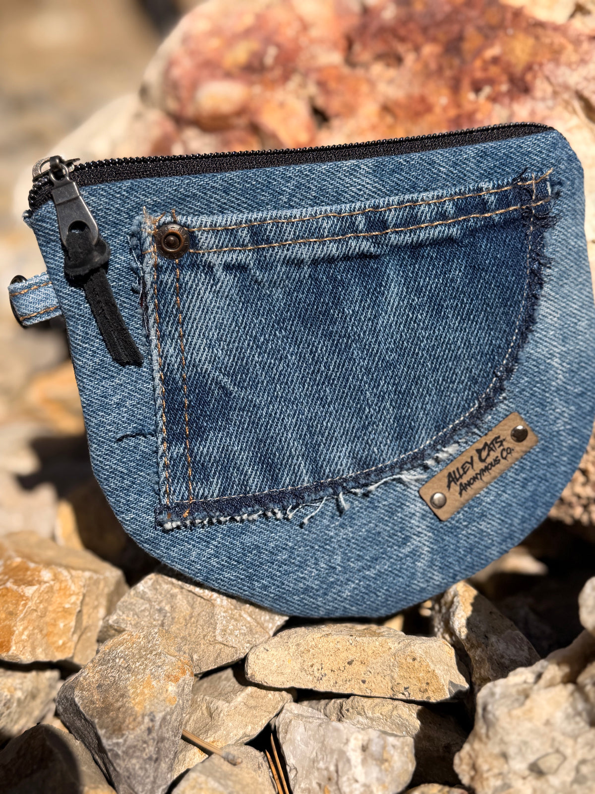 Half Moon Denim Coin Pouches
