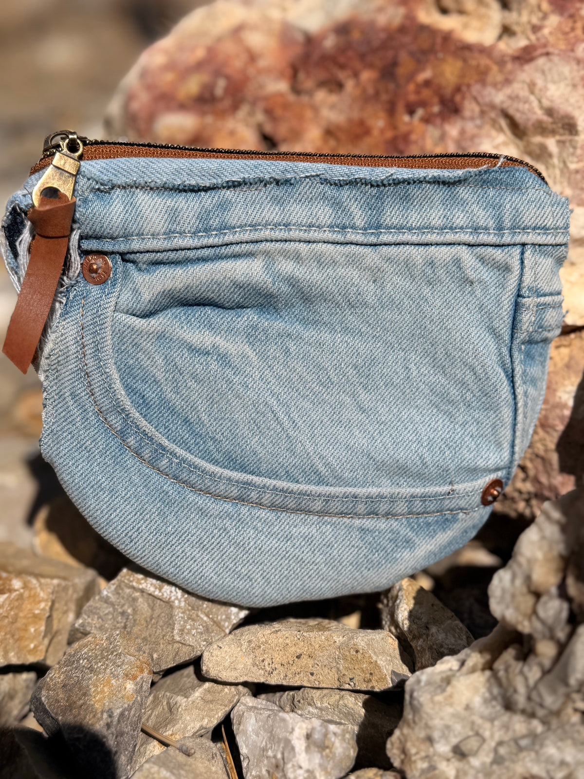 Half Moon Denim Coin Pouches