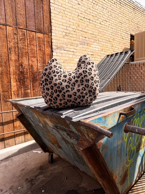 Leopard Teddy Fabric Decorative Cat Pillow