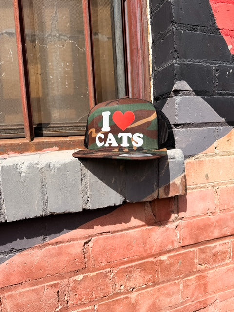 I Love Cats Camo Hat