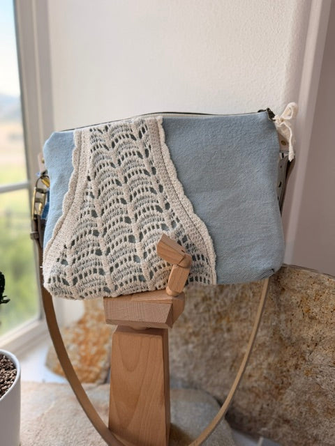 Vintage Crotchet Denim Bag